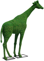 38 Inch Mossed Giraffe Garden Topiary Sculpture 