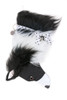 Border Collie Holiday Christmas Dog Stocking features a black eye, nose & black & white faux fur.