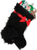 Black Mutt Curly Dog Christmas Holiday Dog Stocking measures 21 inches long and is capable of holding lots of toys, treats, bandanas and surprises.  Toys shown are NOT included.
