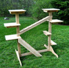 Amish Made Cedar Indoor Outdoor Cat Jungle Gym arrives unfinished, with a ramp that spans between the two posts that measures 5.5"W x 45"L