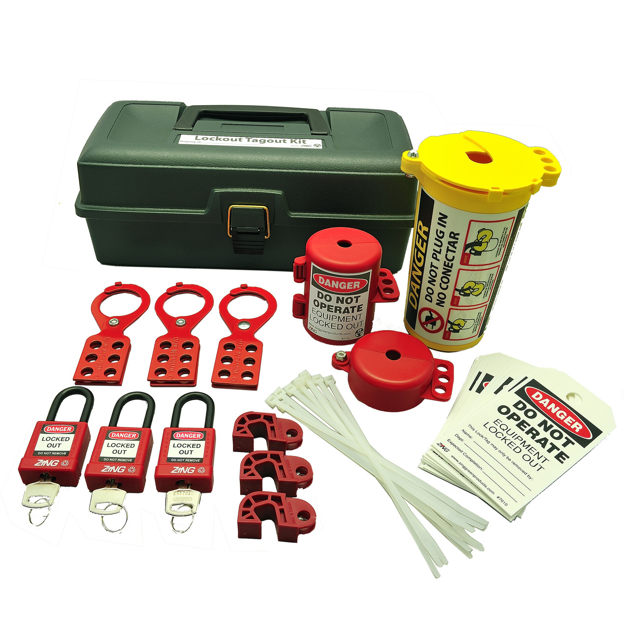 ZING 7129 Lockout Tagout Kit, 32 Component, Deluxe Tool Box