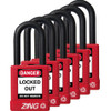 Padlock, Keyed Alike,1-1/2" Shackle, 1-3/4" Body, 6 Pack