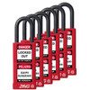 Padlock, Keyed Alike,1-1/2" Shackle, 3" Long Body, 6 Pack