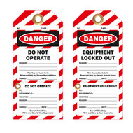 Lockout Tag, Equipment Locked Out, Perforated Record-keeping Stub,  10/Pk