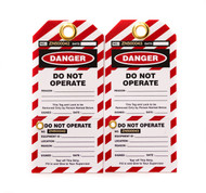 Lockout Tag, Do Not Operate, Perforated Record-keeping Stub,  10/Pk
