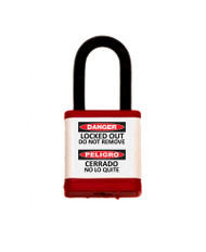 Lockout Padlock, 700 Series, 1.5" Shackle, Keyed Different, Red
