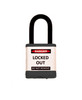 Lockout Padlock, Black, Keyed Different, 1.5" shackle