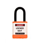 Lockout Padlock, Orange, Keyed Different, 1.5" shackle