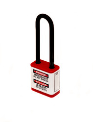 Lockout Padlock, 700 Series, 3" Shackle, Keyed Different, Red