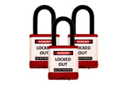Lockout Padlock, Red, Keyed Alike Set of 3