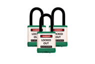 Lockout Padlock, Green, Keyed Alike Set of 4