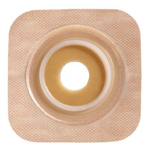 SUR-FIT Natura Stomahesive Flexible Skin Barrier with Precut Openings with 45mm 1-3/4") Flange with Tan tape collar (overall dimensions 4" x 4")