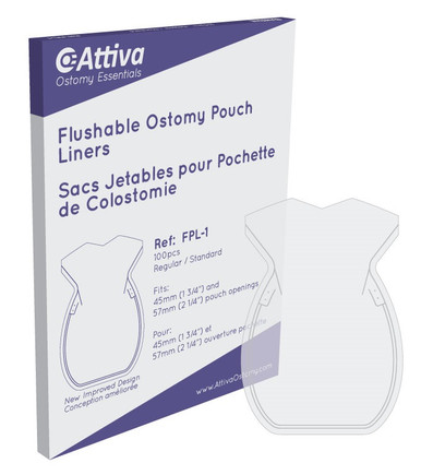 Attiva Flushable Ostomy Pouch Liners FPL-1 (Regular Size)