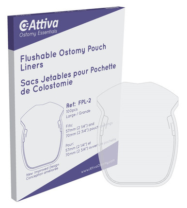 Attiva Flushable Ostomy Pouch Liners FPL-2 (Large Size)