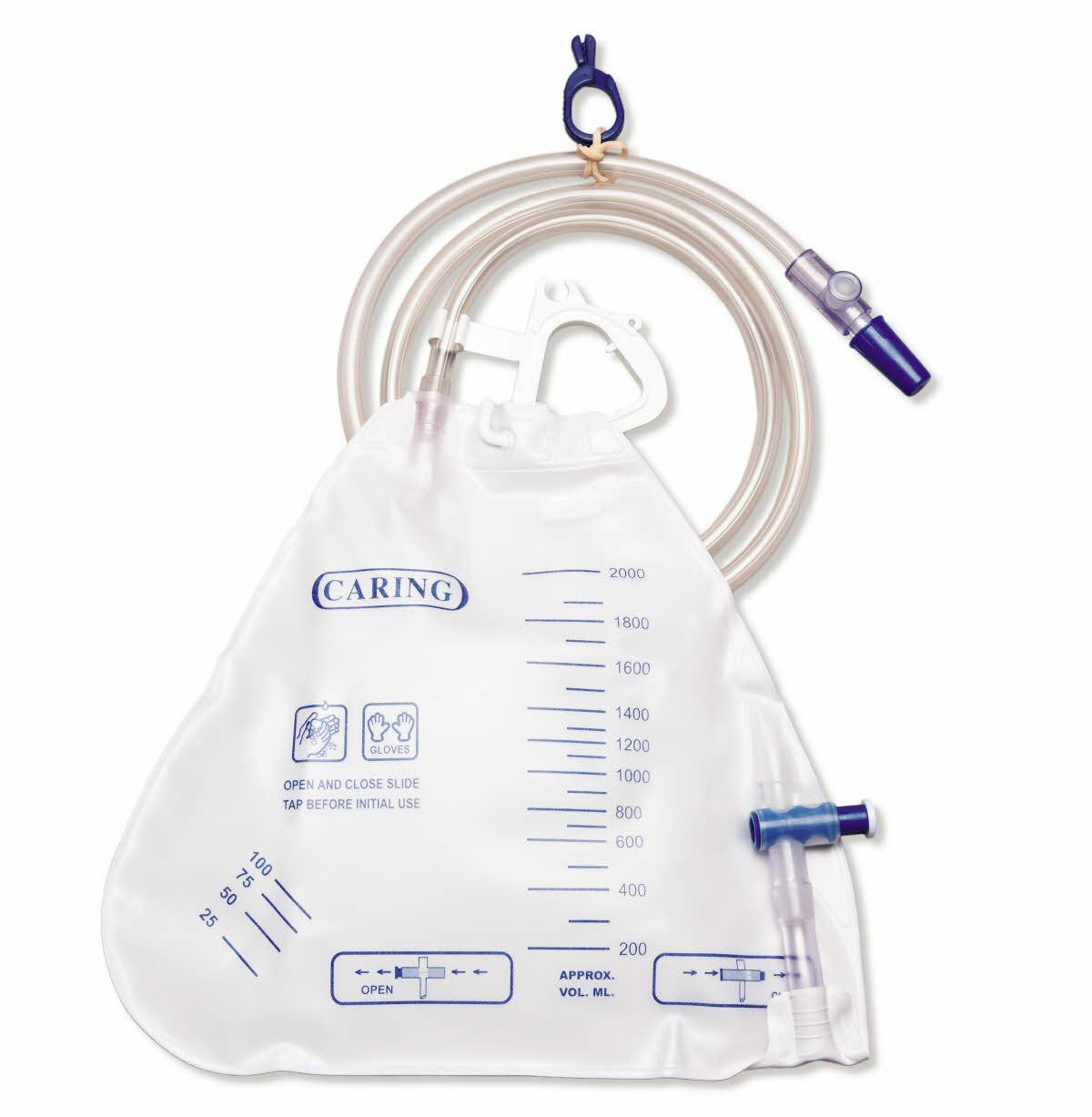 DYND15203 Medline Urinary Drain Bag with Metal Clamp