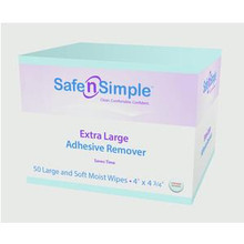 SNS00644 Safe N Simple Extra Large Adhesive Remover Wipe 50/bx