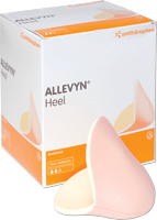 ALLEVYN◊ Heel dressing has been designed for a superior anatomical and comfortable fit to enhance management of wounds on the heel.