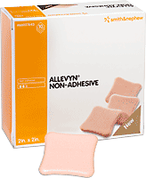 66927637 Smith & Nephew Allevyn™ Nonadhesive Hydrocellular Foam Dressing 4" L x 4" W Square, Highly Absorbent, Trilaminate Structure, Water-proof Outer Film Layer
