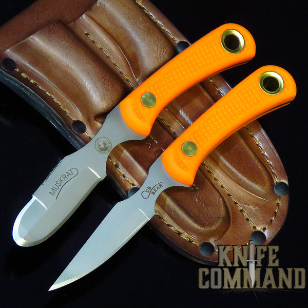 Knives of Alaska Muskrat Cub Bear Blaze Orange Suregrip Hunting Knife Combo 00096FG