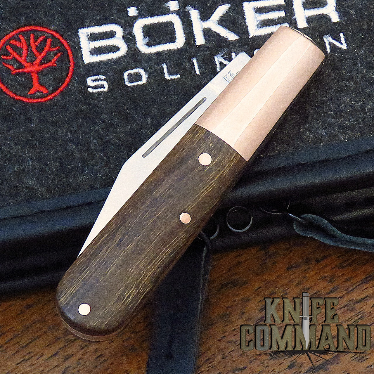 Boker Barlow Copper Integral Desert Ironwood Slip Joint Folder Knife 110045