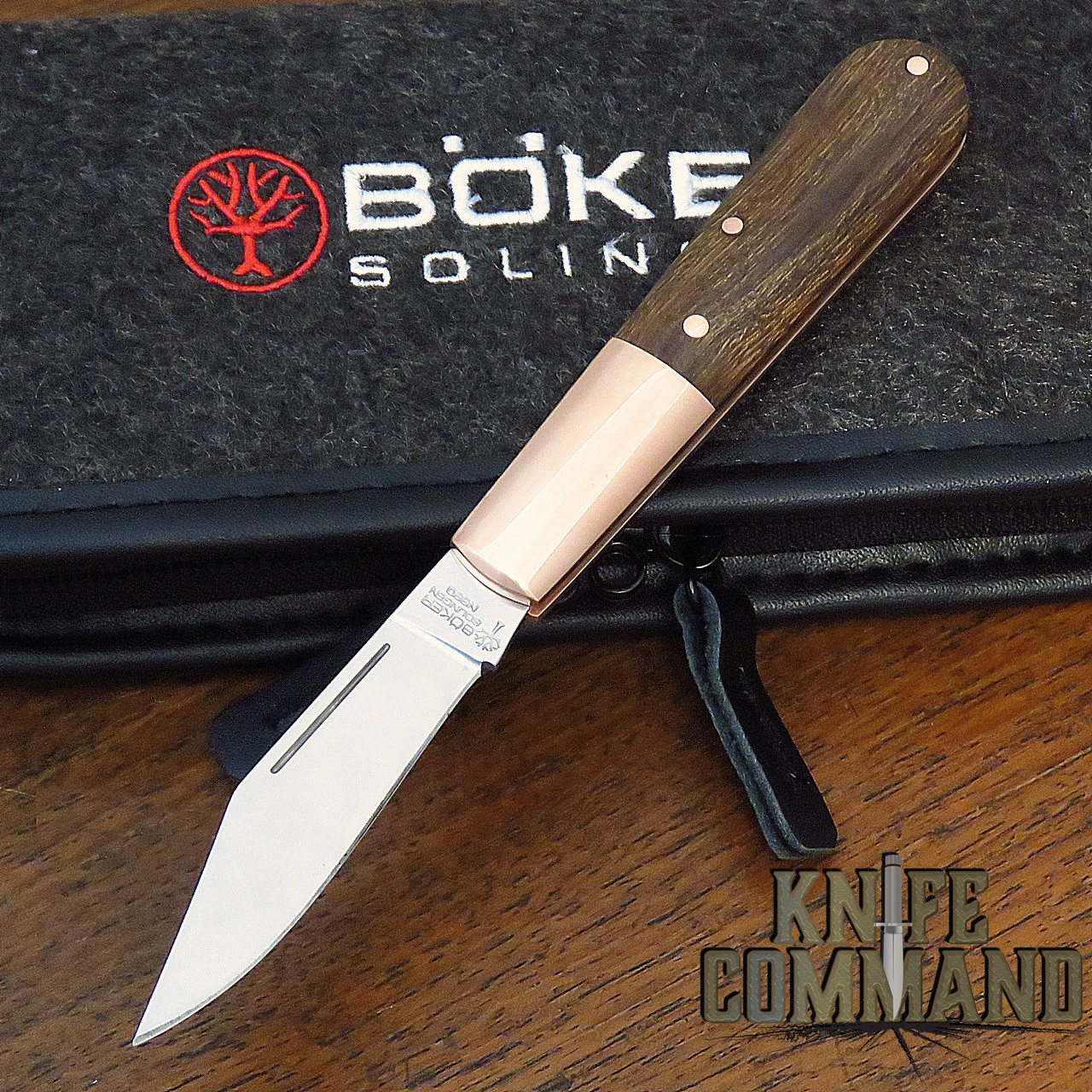 Boker Barlow Copper Integral Desert Ironwood Slip Joint Folder Knife 110045