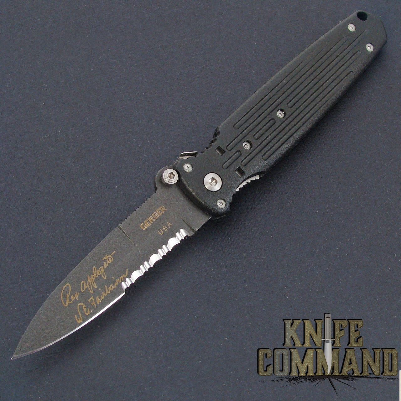 Gerber Applegate Fairbairn Covert Double Bevel Knife, Black, 154CM, 05786