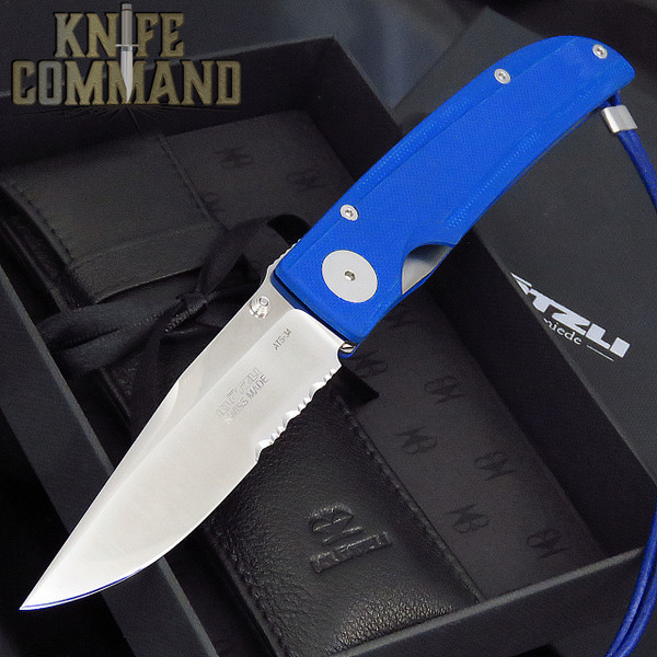 Klotzli Knives Michael Walker 03 Tactical Folding Knife Blue WALK-03-TAC-BCS