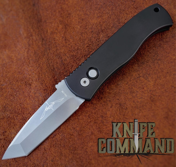 Pro-Tech Knives Emerson CQC7 Black Tanto Automatic Knife E7T01 Folder 3.25" Bead Blasted Blade