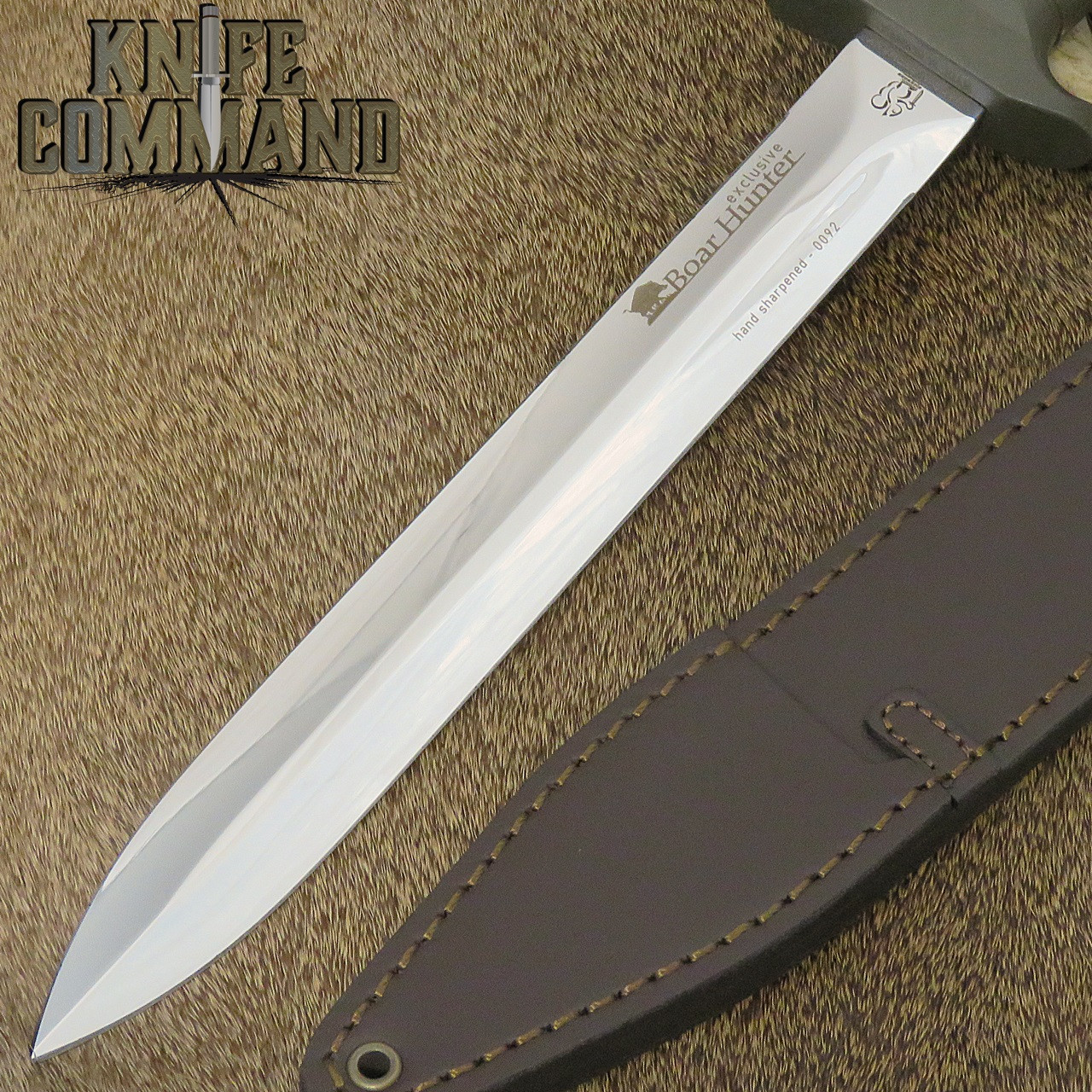 Eickhorn Solingen Boar Hunter Knife 825265 Exclusive Polished Blade Olive Green Handle