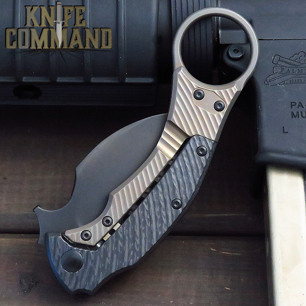 Fox Knives Bastinelli BlackBird Bronze Titanium & Carbon Fiber Karambit Knife FX-591 TIC BR