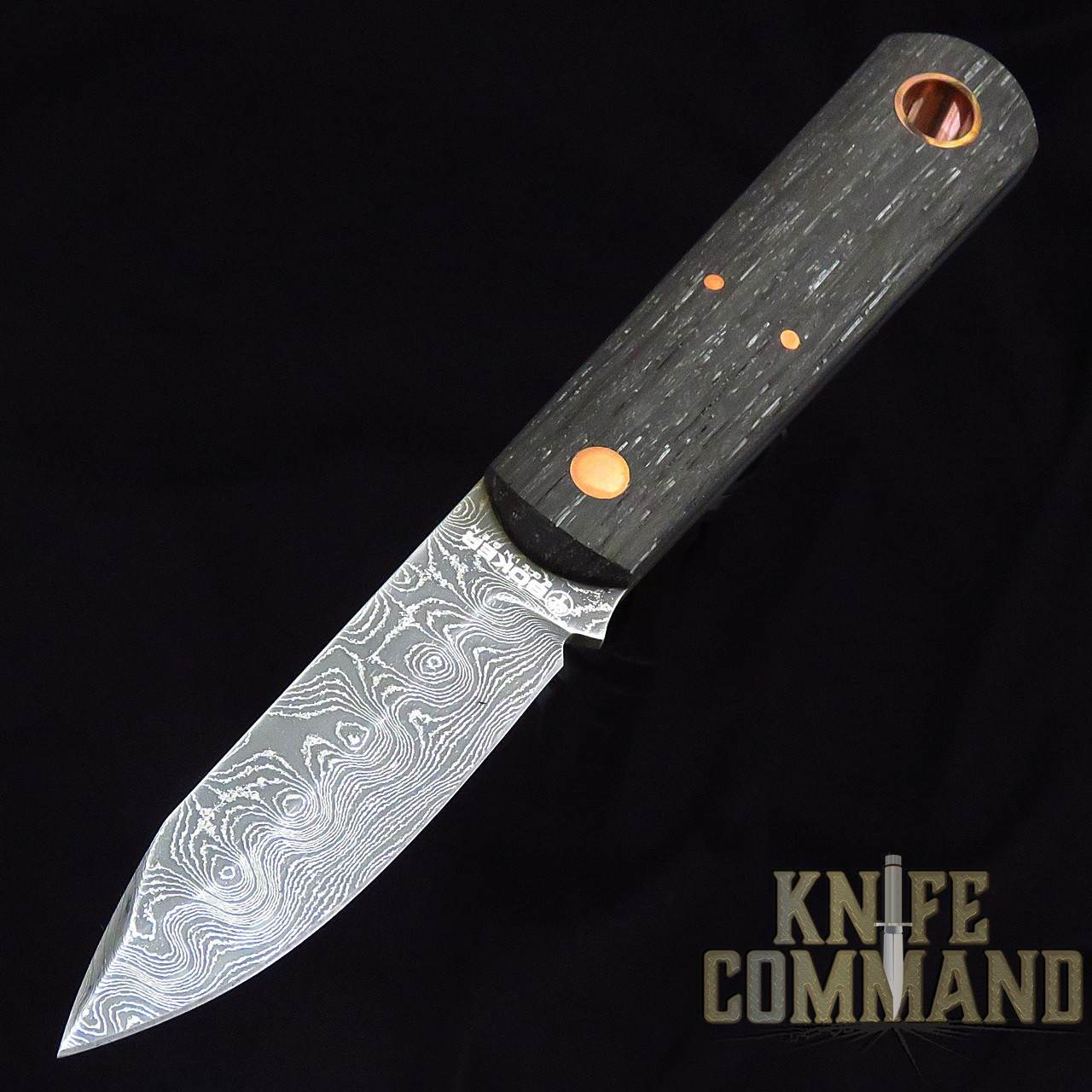 Boker Lucas Burnley Barlow BFF Damast EDC Bog Oak Fixed Blade Knife 120508DAM