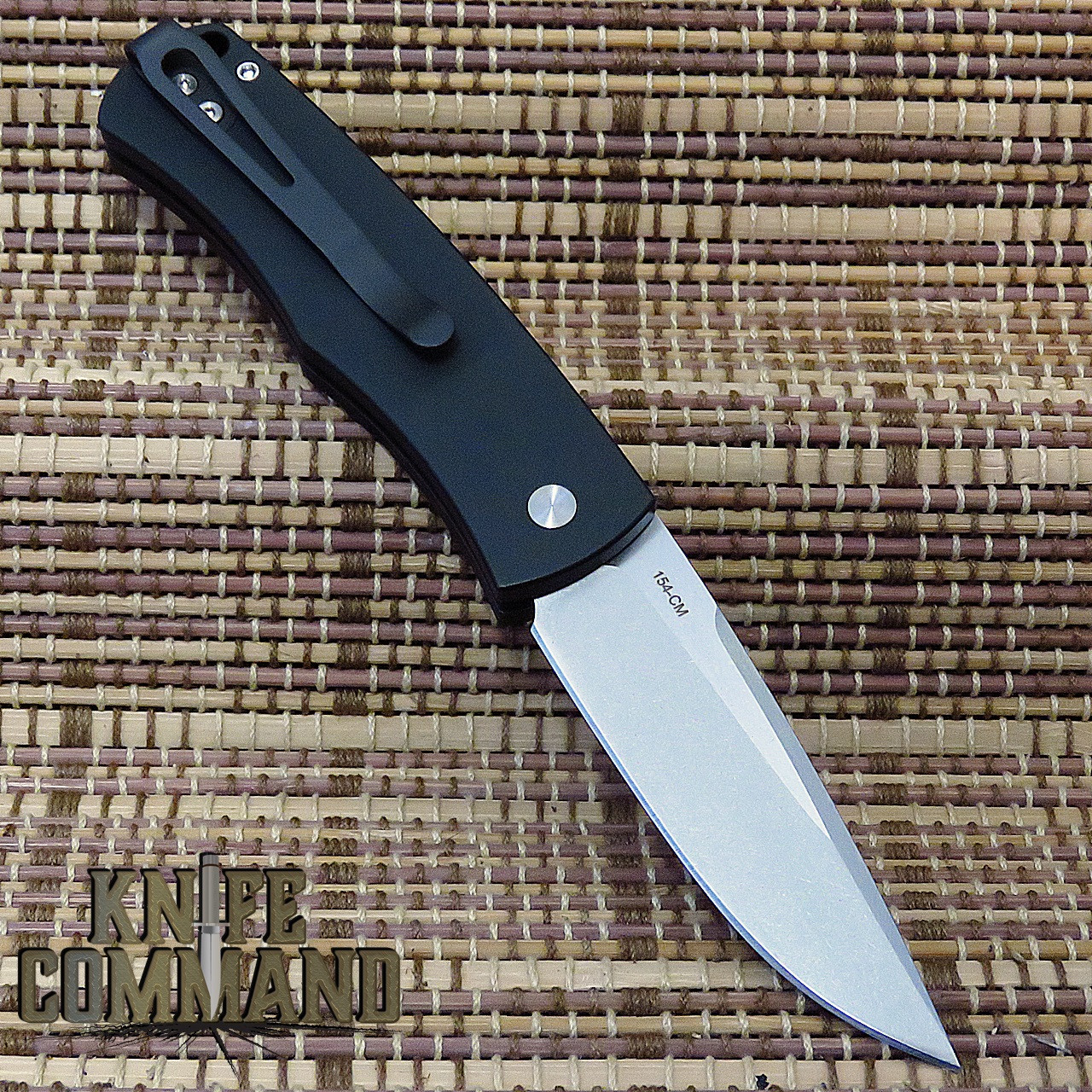 Pro-Tech Knives BR-1.51 Tuxedo Mike Whiskers Allen Magic Bolster Release Automatic Folder Knife Folder 154-CM Stonewash Blade