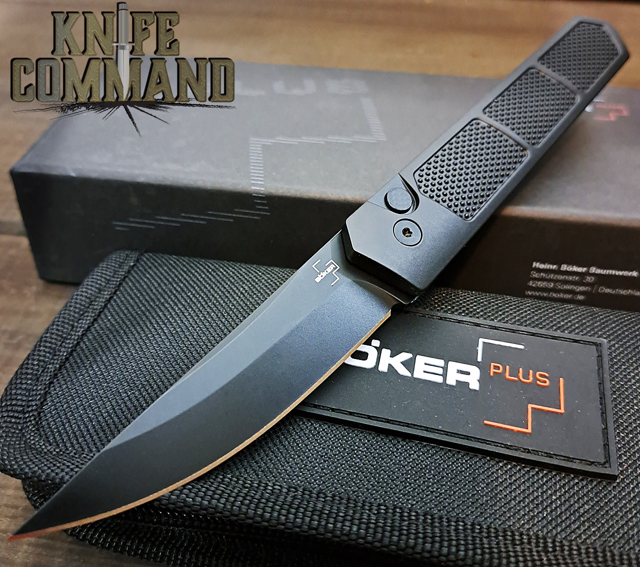 Boker Plus Burnley Kwaiken Grip Automatic Knife Black Out 01BO474