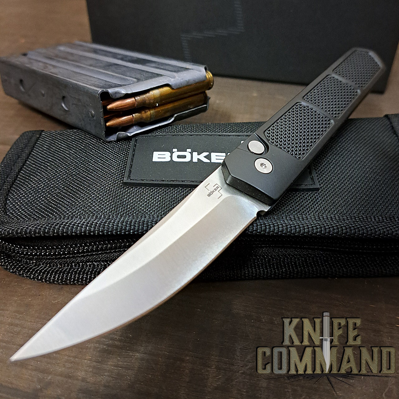 Boker Plus Burnley Kwaiken Grip Automatic Knife Satin 01BO473 