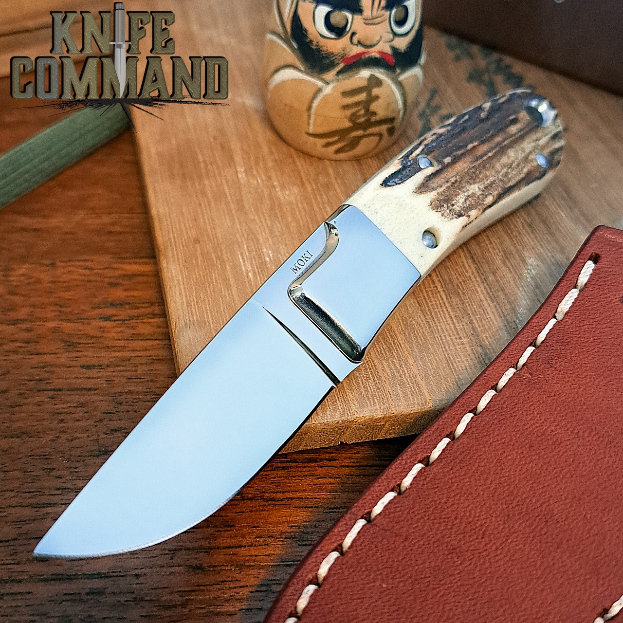 Moki Rare Limited Edition Mini Hunter Fixed Blade Knife in Stag