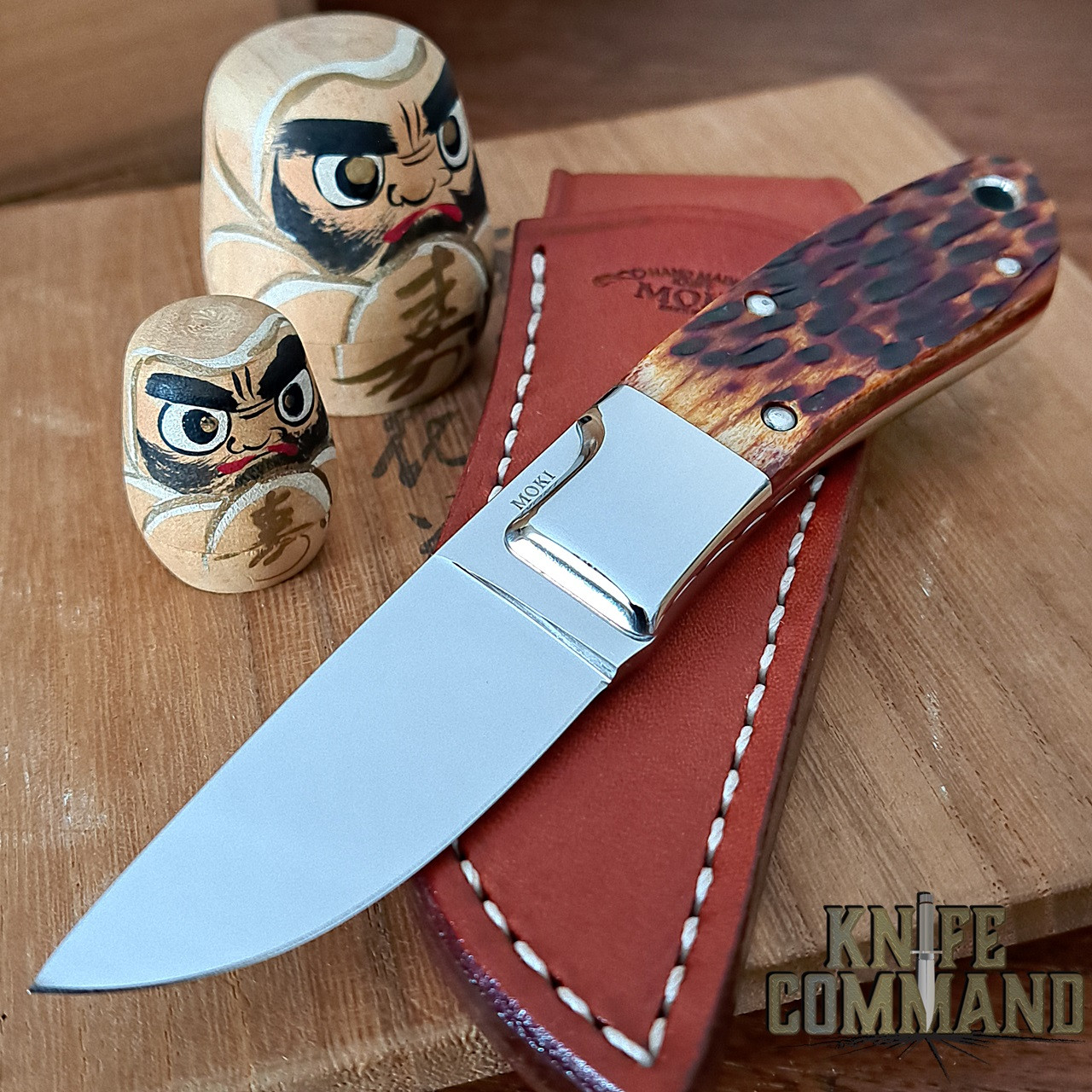 Moki Rare Limited Edition Mini Hunter Fixed Blade Knife in Jigged