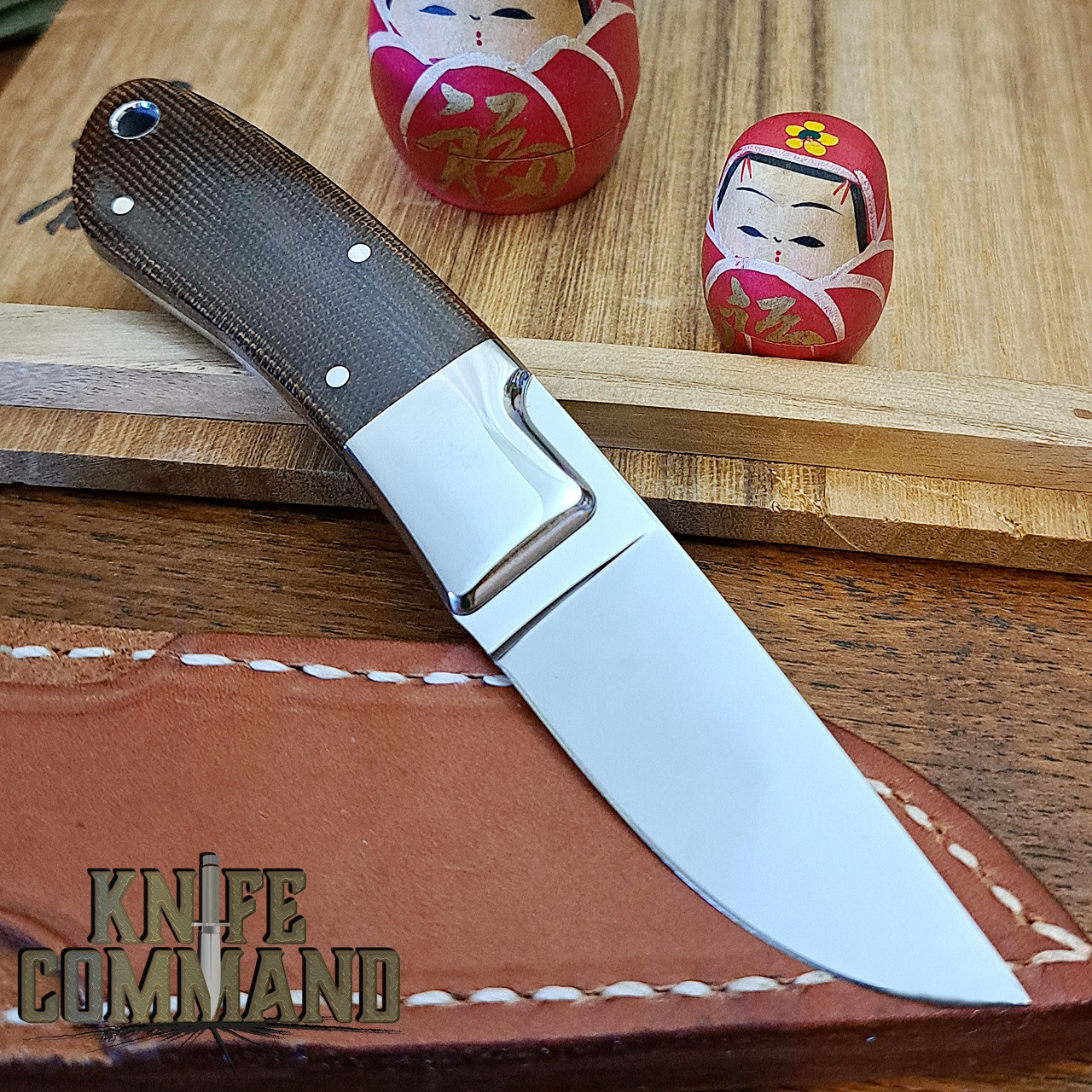 Moki Rare Limited Edition Mini Hunter Fixed Blade Knife in Brown Micarta