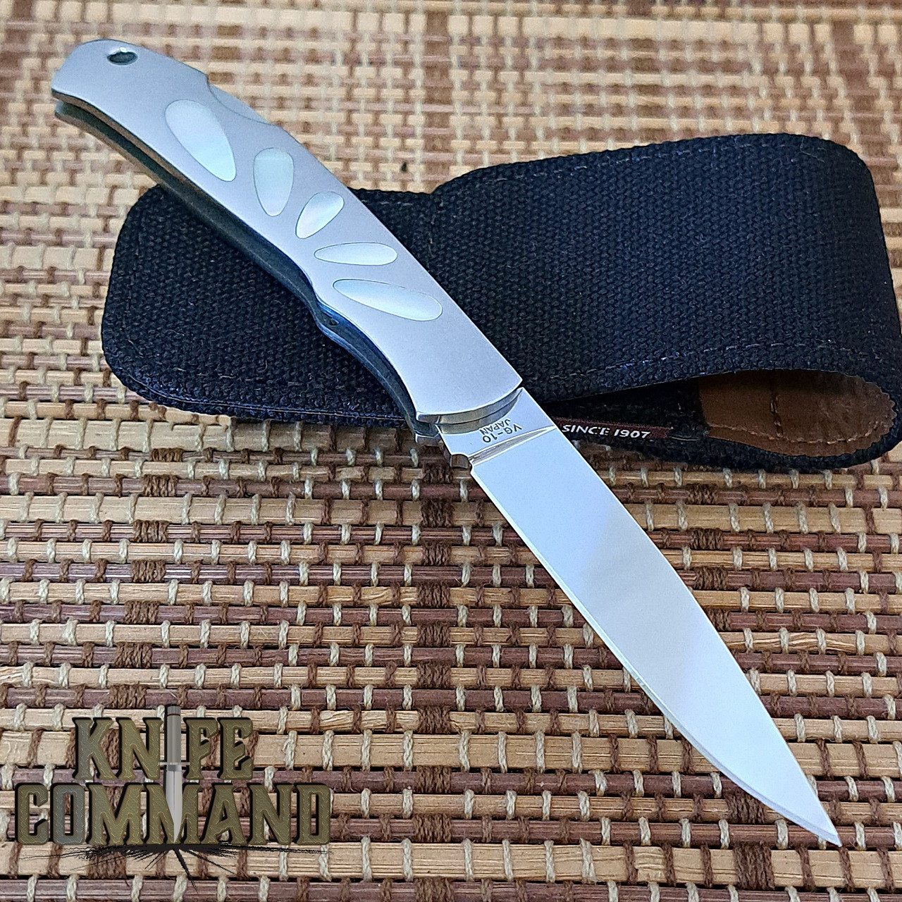 Moki MK-501 Limited Edition Amaranth Black Mother of Pearl VG-10 Premium Lockback Folding Knife