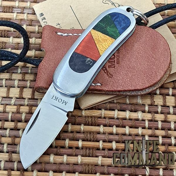 Custom Moki Pendant Necklace Knife Multi Wood Design Seki Knife