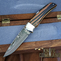 G Sakai Limited Edition New Folding Hunter Striped Ebony & Damascus Lockback Pocket Knife Large 10407