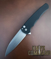 Pro-Tech Knives 5305 Black Malibu Manual Flipper Knife Folder 3.25" Stonewash MAGNACUT Wharncliffe Blade