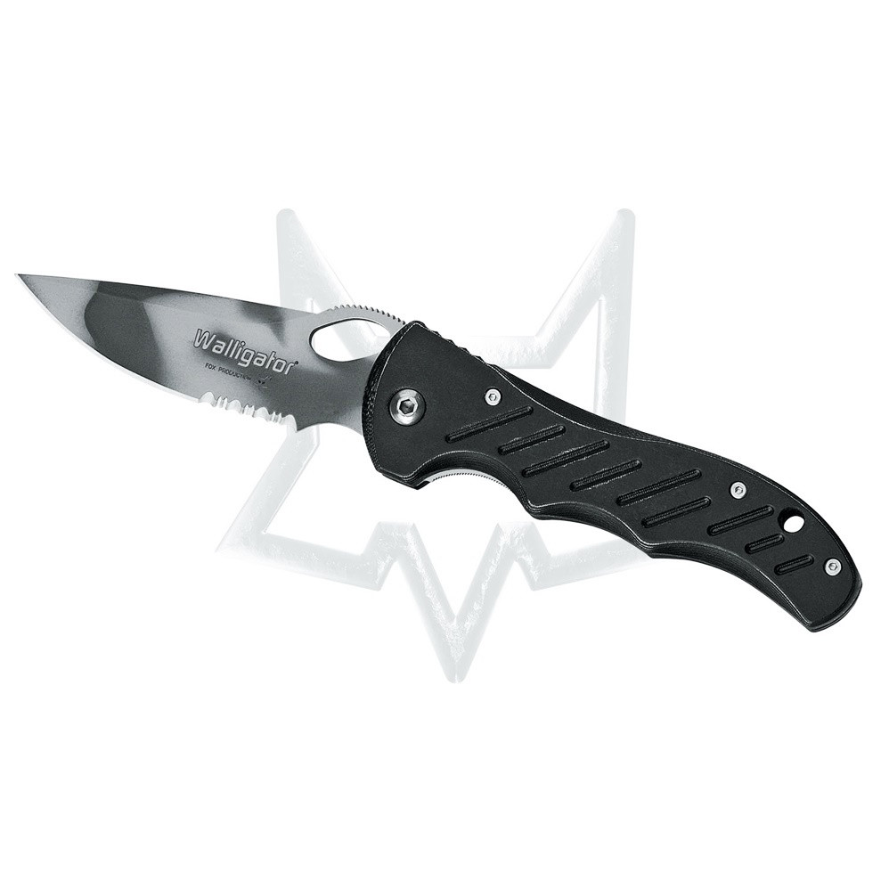 Fox Knives Walligator 440c Camo Blade Black Micarta Pocket Knife Model 387