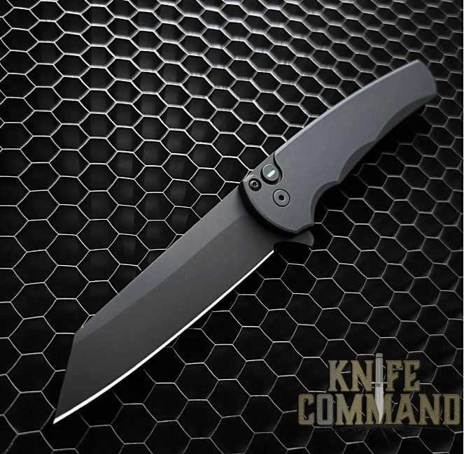 Pro-Tech Knives 5203-OPERATOR Malibu Sterile Blackout Manual Flipper Knife Folder 3.25" CPM-20CV Reverse Tanto Blade Tritium