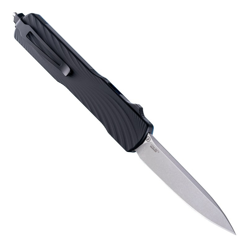 Hogue Knives Counterstrike Black G-Mascus OTF Automatic Knife 3.35" CPM 20CV Stone Tumbled Drop Point Blade 34879