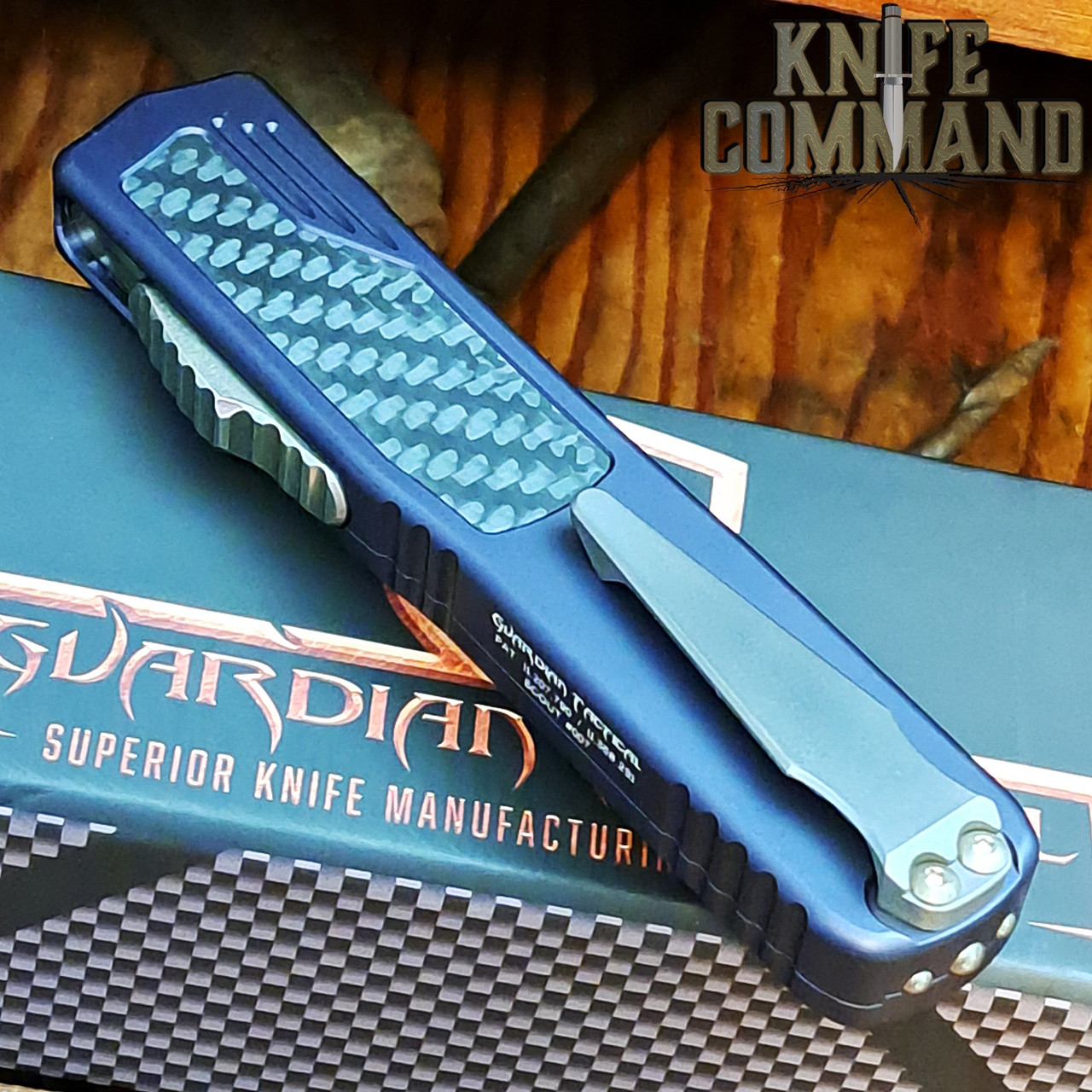 Guardian Tactical Custom Scout Carbon Fiber OTF Automatic Knife Reese Weiland Bronzed Elmax Blade 142911B