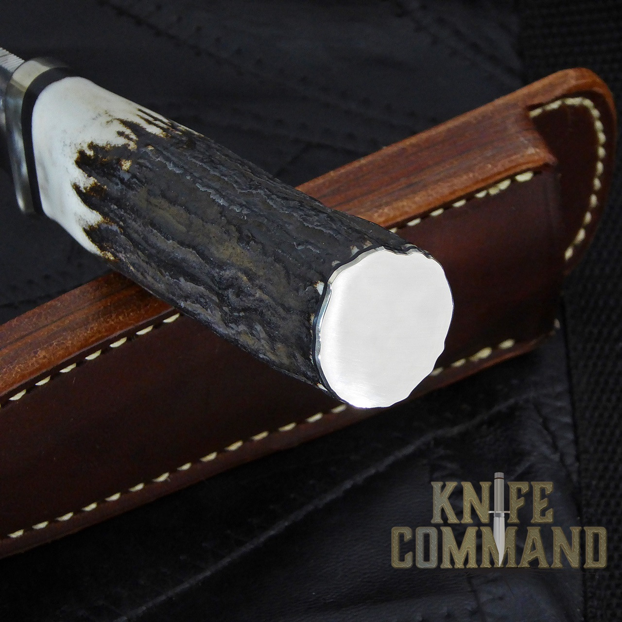 Randall Made Knives Non-Catalog Model Gambler 4" Stag Boot Knife.  Nickel silver butt plate.