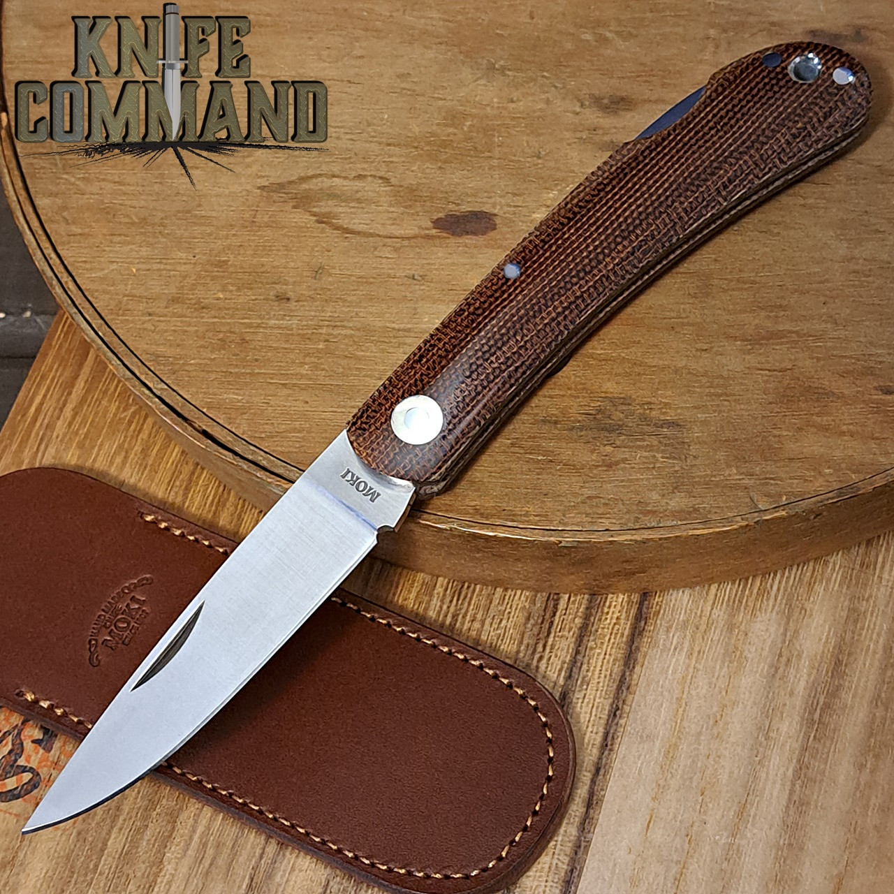 Moki MK-110BM Limited Edition Brown Micarta Fish Owl Lockback