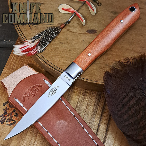 Moki Limited Edition TS-535RM Bird and Trout Fixed Blade Knife in Red Maple
