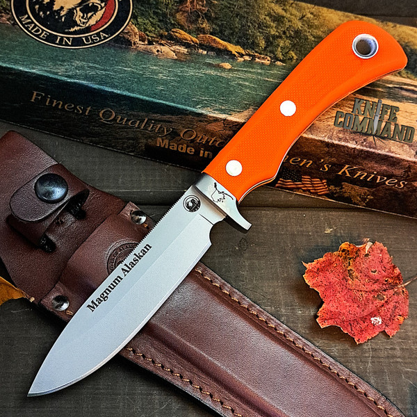 Knives of Alaska Magnum Alaskan Blaze Orange Suregrip Hunting Knife 