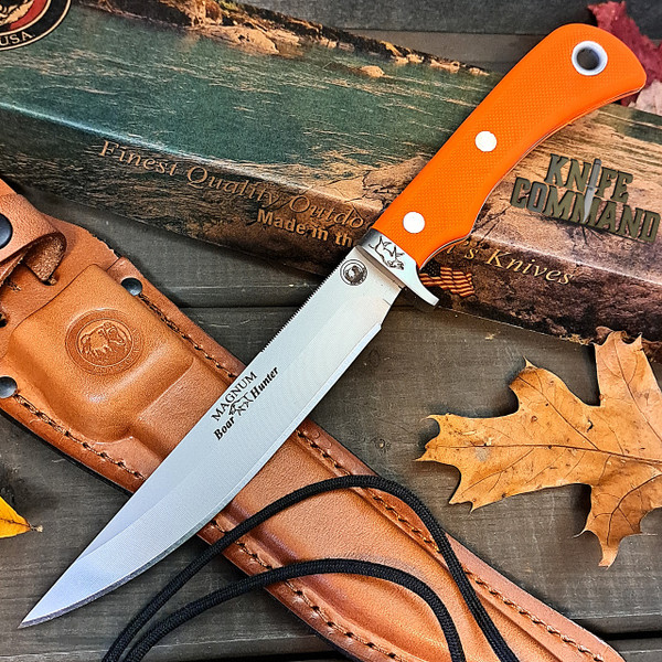 Knives of Alaska Magnum Blaze Orange Boar Hunter Hunting Knife 00156FG